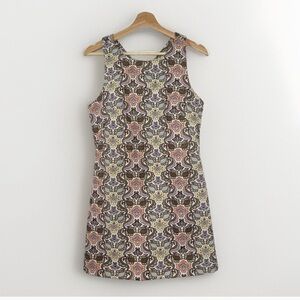 Zara Multicolor Patterned Fall Inspired Mini Dress